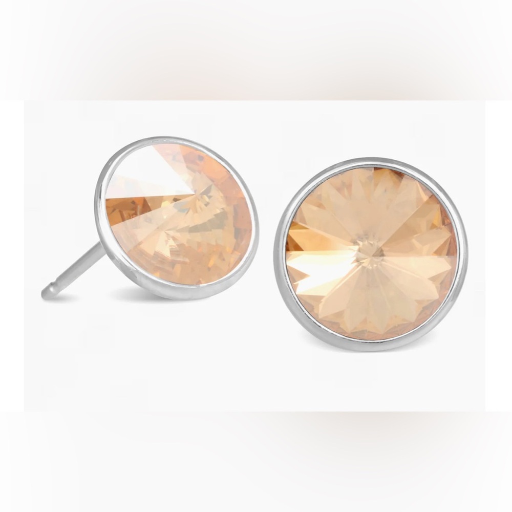 Ice Earrings Golden Shadow post style studs NWT made with Swarovski crystals
